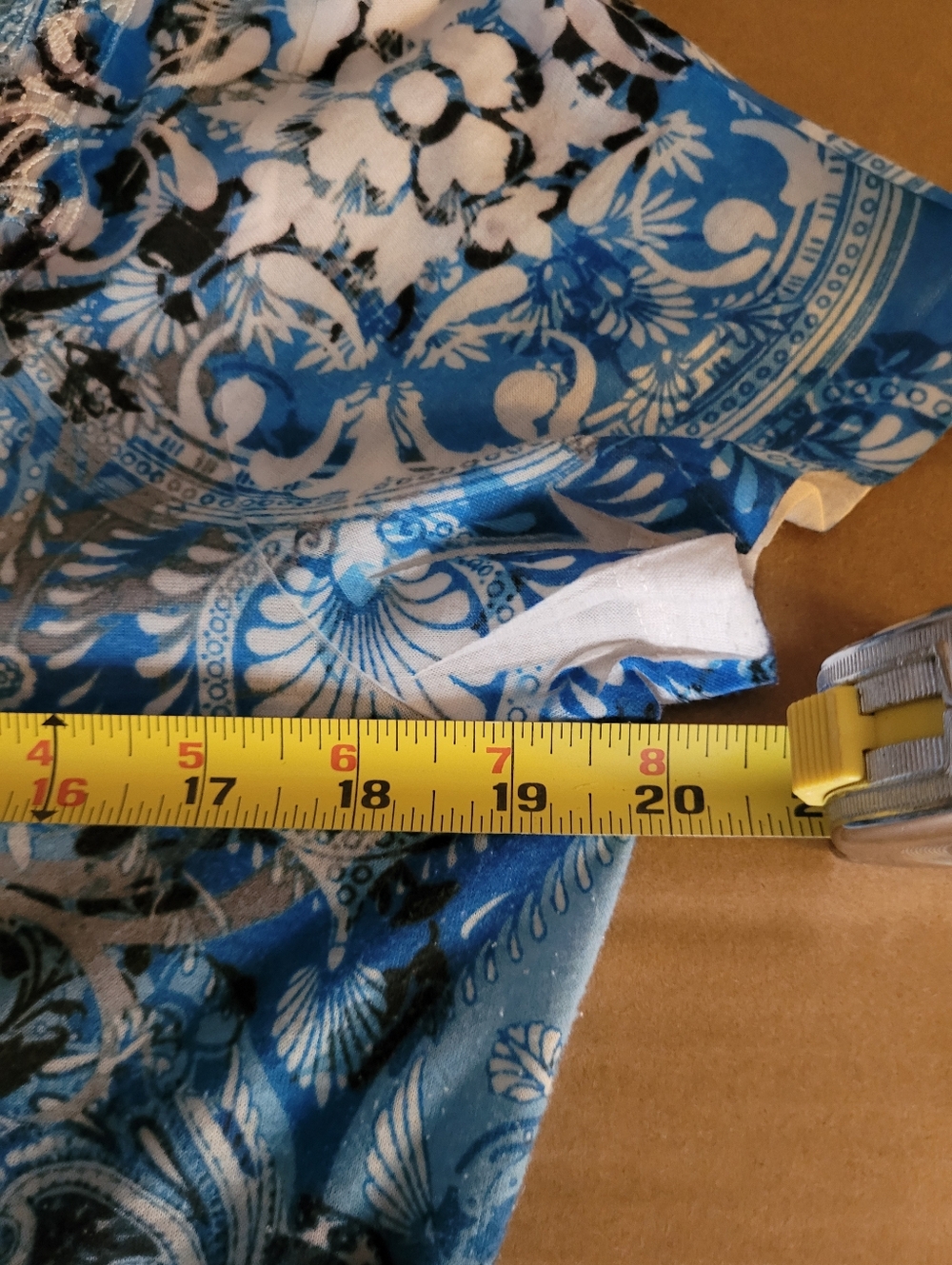 Christopher & Banks Blue, Black &  White Paisley Top Sz. Med - Picture 10 of 10